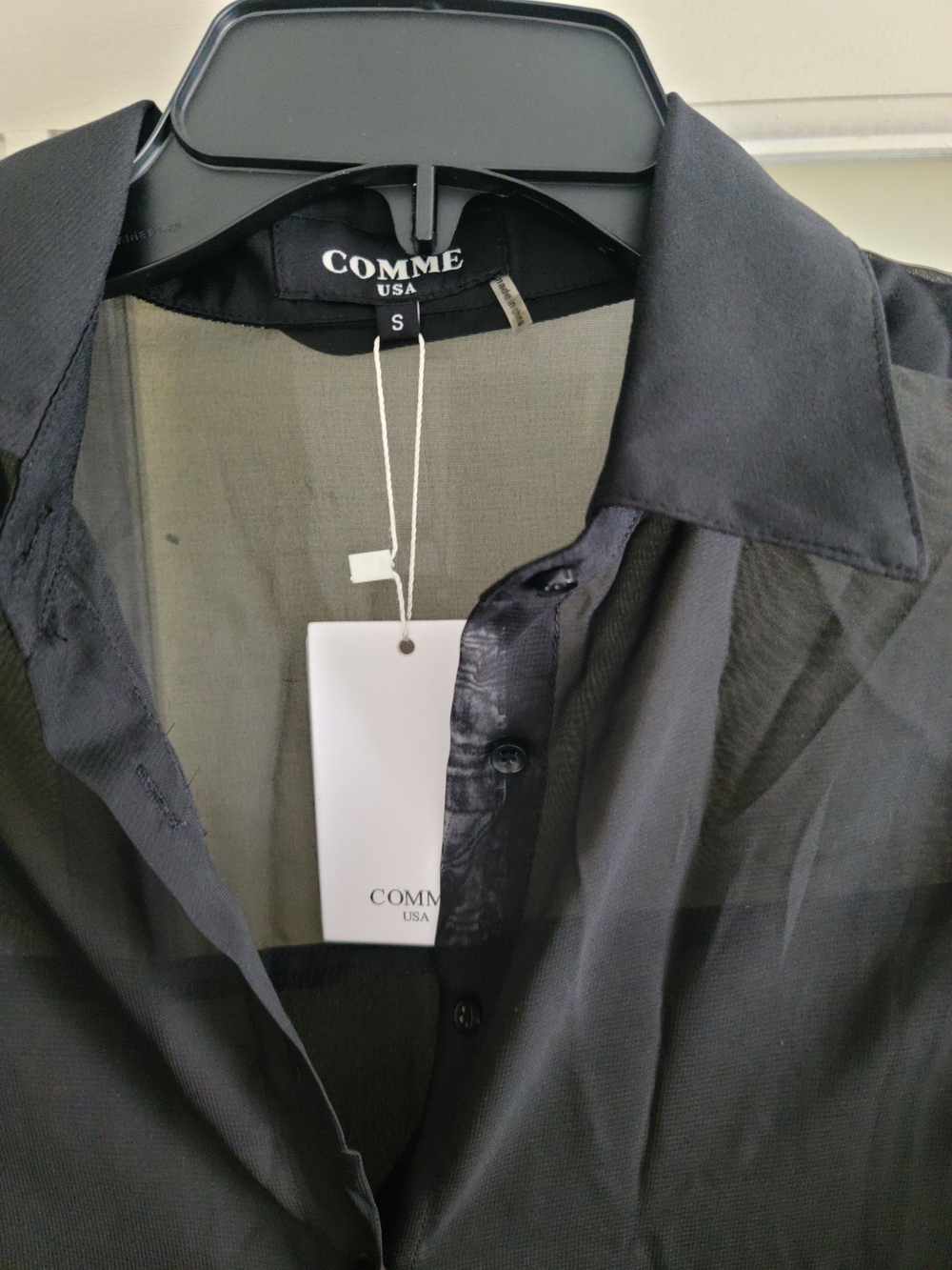 Sheer Black Button-Front Long Robe - Picture 4 of 7